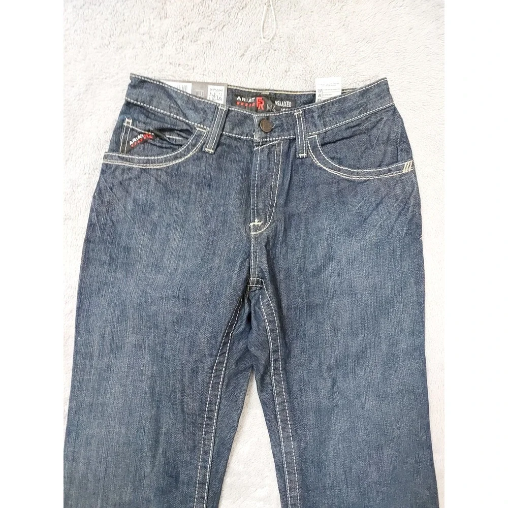 NEW Ariat FR Jeans Mens 30x30 M4 Relaxed Boot Cut Flame Resistant Denim Blue